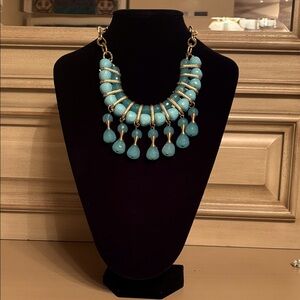 Art Deco Shades of Blue Statement Necklace